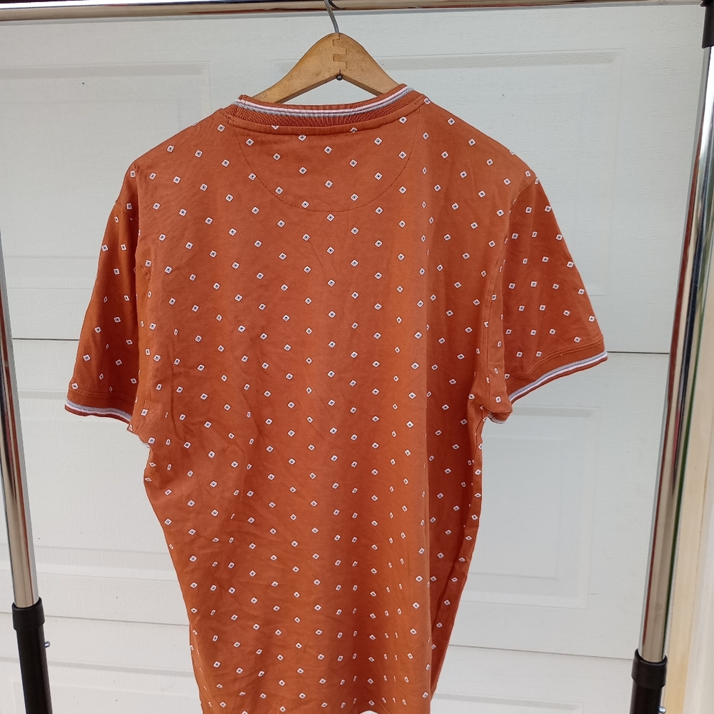 Orange and White Polka Dot Polo Shirt - Picture 3 of 4